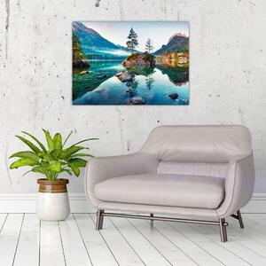 Kép - Lake Hintersee, Bajor - Alpok, Ausztria (70x50 cm)