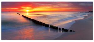 Kép - Naplemente, Balti tenger, Lengyelország (120x50 cm)