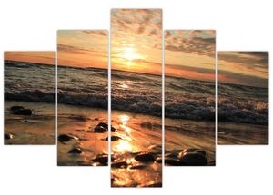 Kép - Naplemente az óceán mellett (150x105 cm)