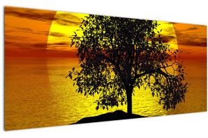Egy fa sziluettjének képe (120x50 cm)