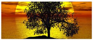 Egy fa sziluettjének képe (120x50 cm)