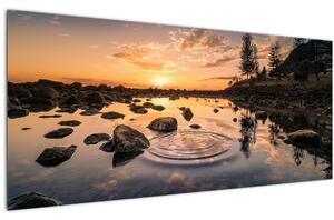 Kép - naplemente a tó mellett (120x50 cm)