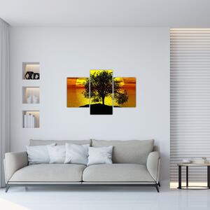 Egy fa sziluettjének képe (90x60 cm)