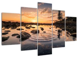 Kép - naplemente a tó mellett (150x105 cm)