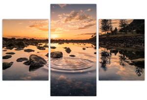 Kép - naplemente a tó mellett (90x60 cm)