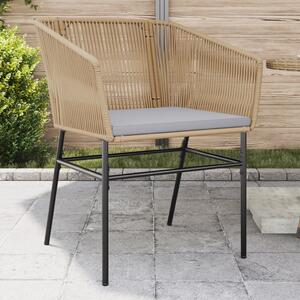 VidaXL 2 db barna polyrattan kerti szék párnákkal