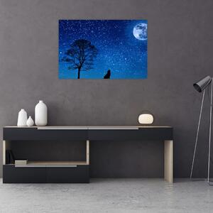 A Holdon üvöltő farkas képe (90x60 cm)