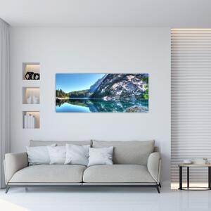 Egy alpesi tó képe (120x50 cm)