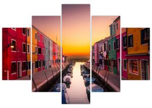 Kép - Naplemente, Burano sziget, Velence, Olaszország (150x105 cm)