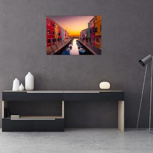 Kép - Naplemente, Burano sziget, Velence, Olaszország (70x50 cm)