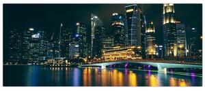 Egy kép az éjszakai Szingapúrról (120x50 cm)
