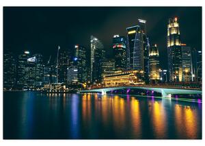 Egy kép az éjszakai Szingapúrról (90x60 cm)
