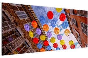 Színes esernyők képe (120x50 cm)