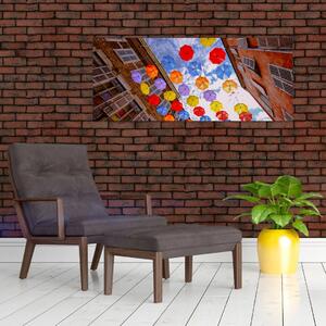 Színes esernyők képe (120x50 cm)