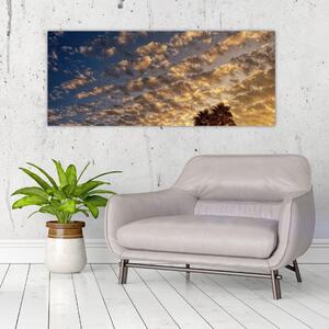 Kép - Pálmafák a felhők között (120x50 cm)