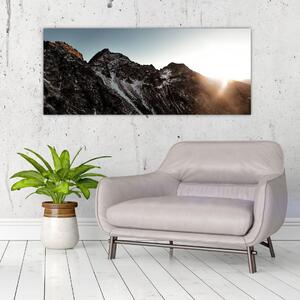 Egy sziklás hegység képe (120x50 cm)