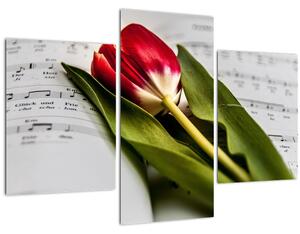 Egy vörös tulipán képe (90x60 cm)