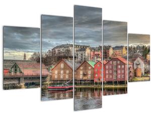 Kép - házak a folyó mellett (150x105 cm)