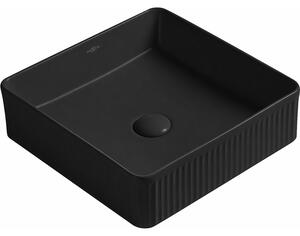 Mexen Grovo bordás pultra helyezhető mosdókagyló 37 x 37 cm, fekete matt - 22303785
