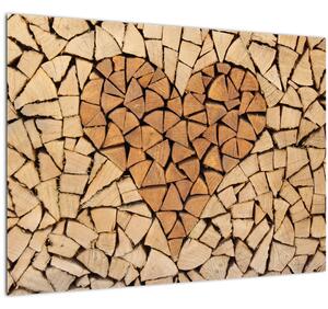 Kép - szív fából (üvegen) (70x50 cm)
