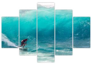 Szörfösök képe a hullámokban (150x105 cm)