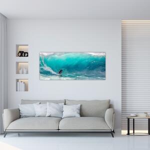 Szörfösök képe a hullámokban (120x50 cm)