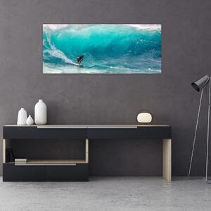 Szörfösök képe a hullámokban (120x50 cm)