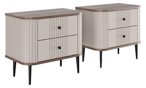 Vesper éjjeliszekrény készlet 56 cm - kasmír / diófa / fekete lábak