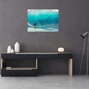 Szörfösök képe a hullámokban (70x50 cm)