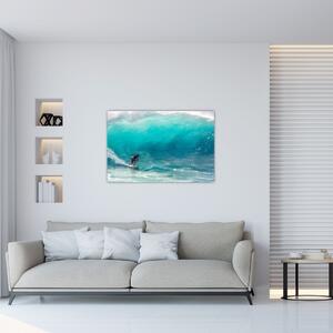 Szörfösök képe a hullámokban (90x60 cm)