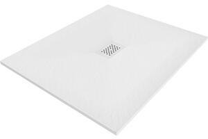 Mexen Hugo, téglalap alakú zuhanytálca SMC 110 x 100 cm, fehér, fehér huzat, 42101011-W