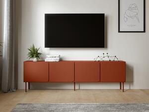 TV-állvány Fentore 101, Laminált forgácslap, Közepes sűrűségű farostlemez, 61x200x40cm, Piros