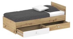 CHIMA ágy diákszobába 90x200 - artisan tölgy / fehér / szürke