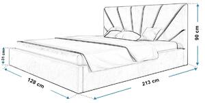 GITEL egyszemélyes kárpitozott ágy - 120x200, világosszürke
