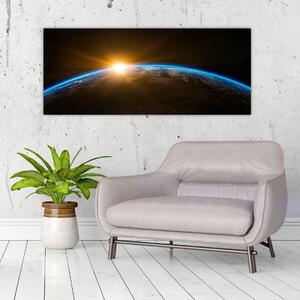 A Föld bolygó képe az űrből (120x50 cm)