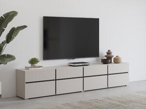 TV-állvány Alfere 101, Laminált forgácslap, 48x225x40cm, Kasmír, Fekete