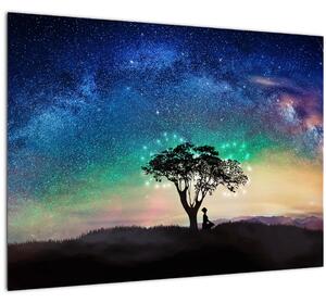 Kép - Pihenés a csillagok alatt (üvegen) (70x50 cm)