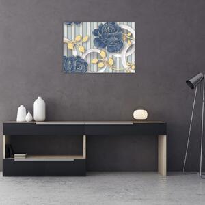 Kép - Rózsák és körök (70x50 cm)