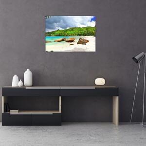 Kép - Seychelle-szigetek, Takamaka tengerpart (70x50 cm)
