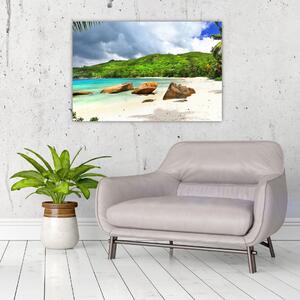 Kép - Seychelle-szigetek, Takamaka tengerpart (90x60 cm)