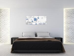 Kép - kék hattyúk (120x50 cm)