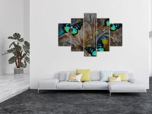 Kép - fényes pillangók képben (150x105 cm)