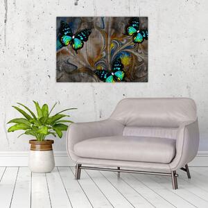 Kép - fényes pillangók képben (70x50 cm)
