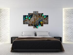 Kép - fényes pillangók képben (150x105 cm)