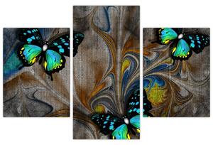 Kép - fényes pillangók képben (90x60 cm)