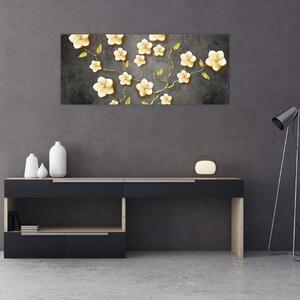 Kép - Aranybokor fekete háttéren (120x50 cm)