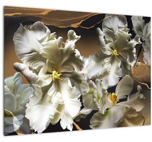 Kép - Orchidea virágok márvány háttérrel (70x50 cm)