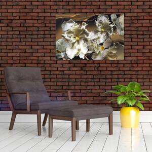 Kép - Orchidea virágok márvány háttérrel (90x60 cm)
