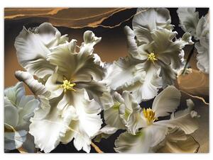 Kép - Orchidea virágok márvány háttérrel (70x50 cm)