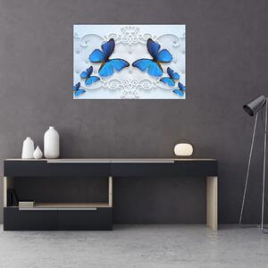 Kép - kék pillangók (90x60 cm)
